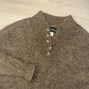 Vintage 90s Gander Mountain wool sweater men's large brown outdoors fisherman